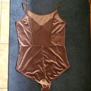 Mauve velvet bodysuit